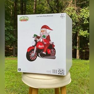 Gemmy Airblown Inflatable 6ft Christmas Luxe Santa Motorcycle